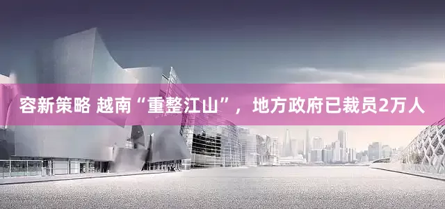 容新策略 越南“重整江山”，地方政府已裁员2万人